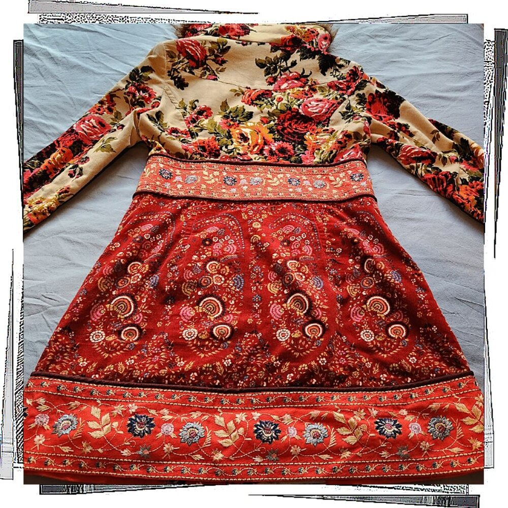 Vintage 2010  Rare Karelia Velvet Embroidered Red Coat / Jacket (4) by Elevenses - Picture 7 of 16